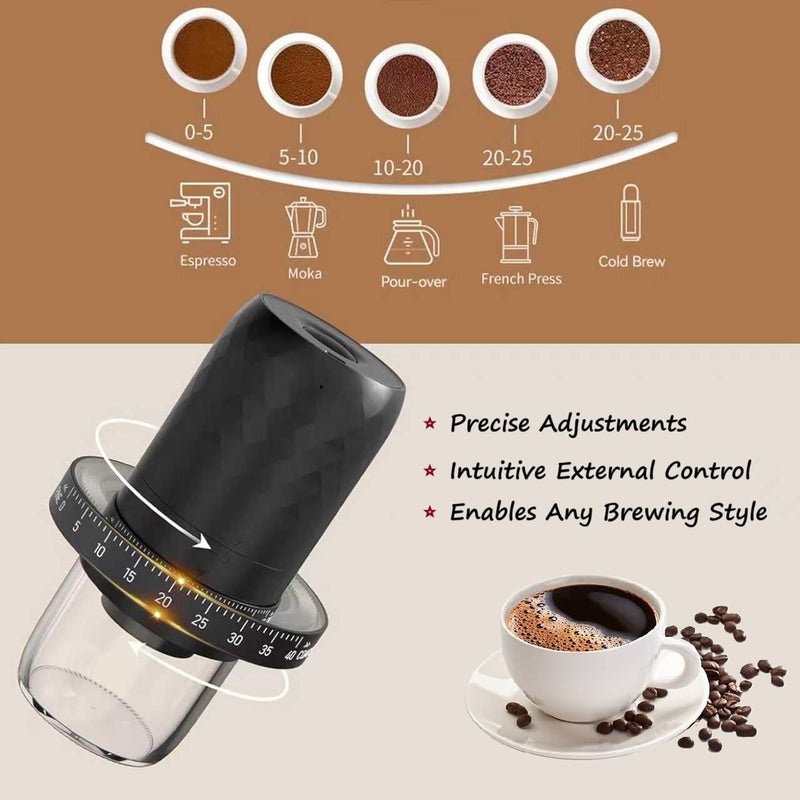 SIGBOT Coffee Grinders for Home Use,Portable Burr Coffee Bean Grinder Electric with Cleaning Brush,10 Cups Per Charge,Espresso Grinder for Travel, Camping, Home & Office. - Image 3
